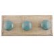 Sea Green Striped Ceramic Wooden Hooks 
